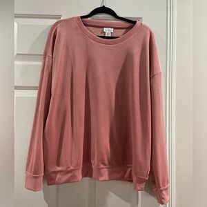 Ladies XL velour pink top
